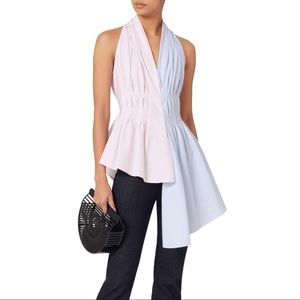 Adam lippes stripped asymmetrical blouse 8